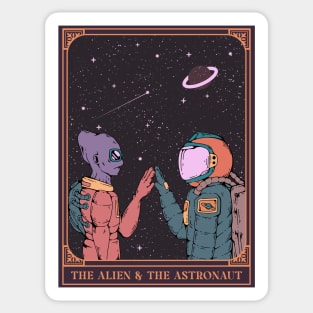 The Alien and The Astronaut - Space Art Sticker